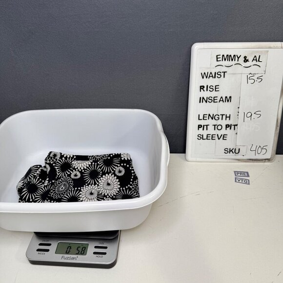 Express VTG Y2K Fit and Flare Skirt Size M Black White Dark Floral Retro Stretch - Picture 6 of 9